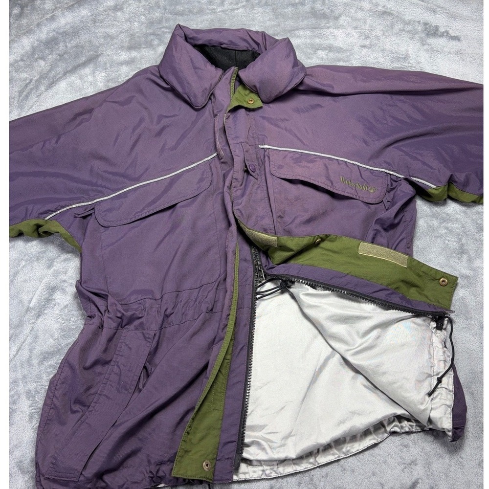 Vintage Timberland Weathergear Jacket Mens Medium Purple Olive Green Full Zip